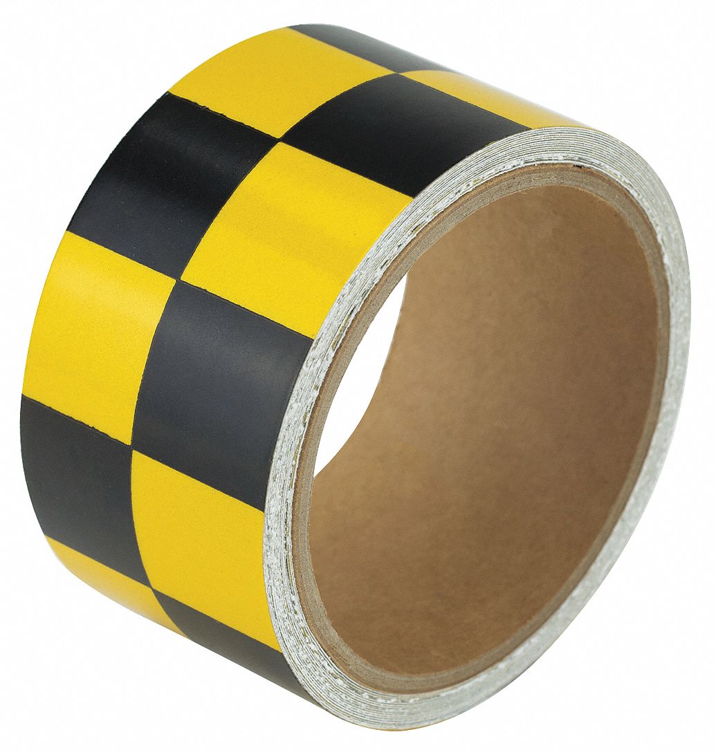Reflective, Checkered, Floor Marking Tape 20TD7076321 Grainger