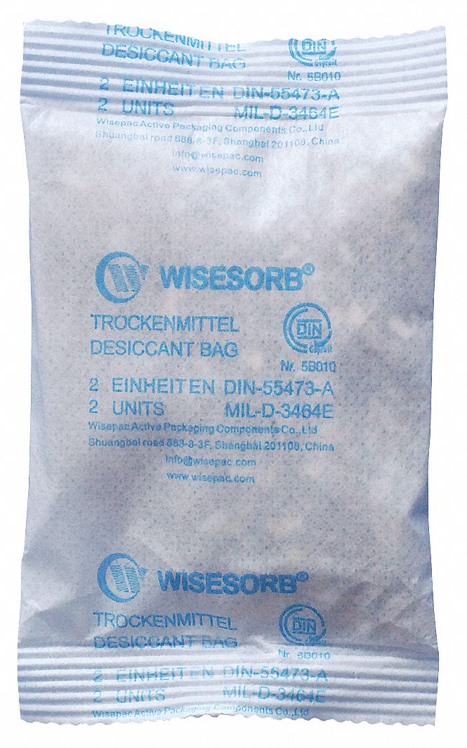 GRAINGER APPROVED Desiccant, Nonwoven Bags, Width 3 5/64 in, Length 5 1