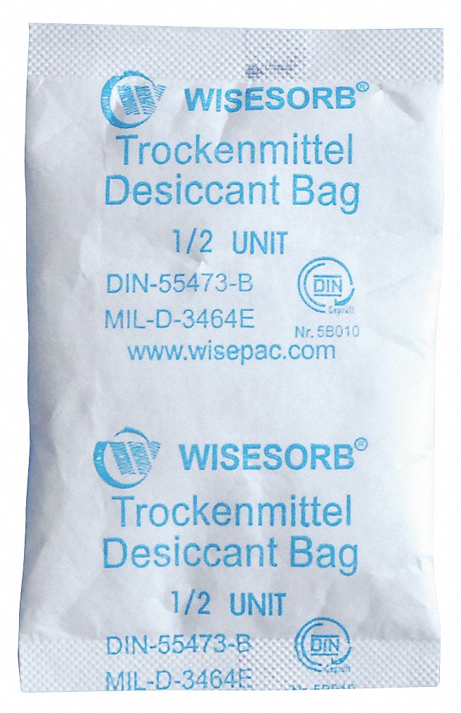 GRAINGER APPROVED Desiccant, Tyvek® Bags, Width 2 1/4 in, Length 3 35/