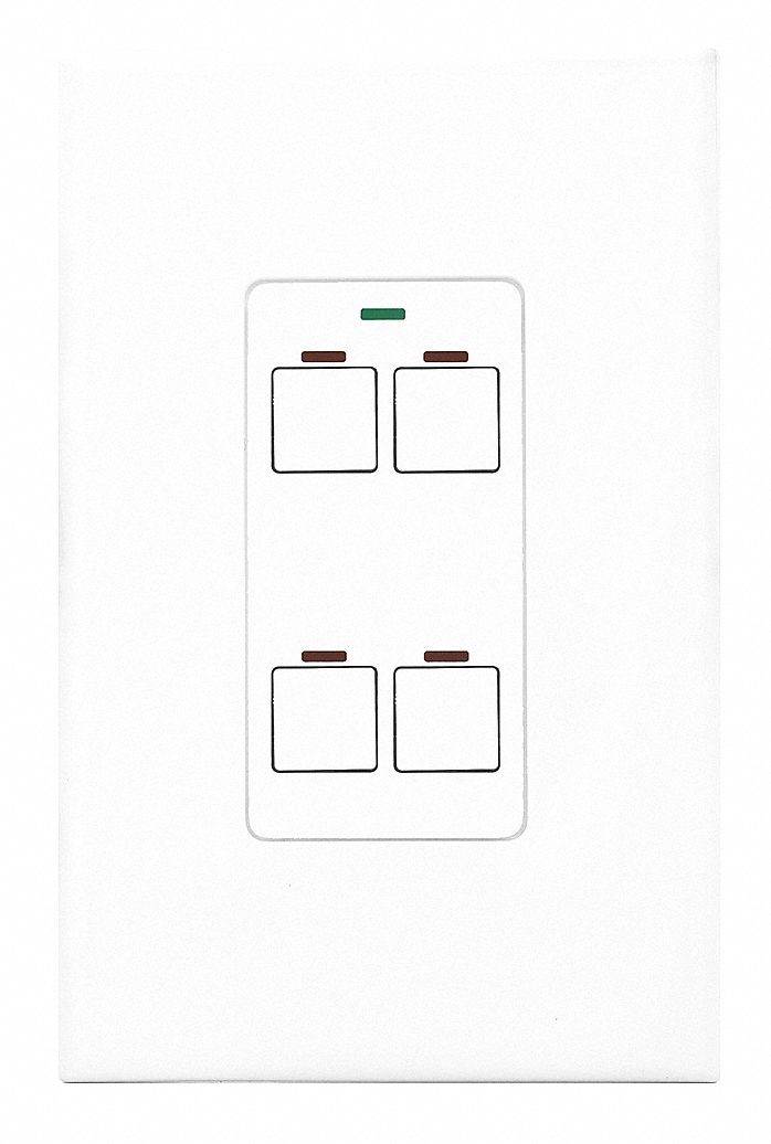 LITHONIA LIGHTING Digital Wall Switch, White, 4 Button 20VE62CH4 BWH