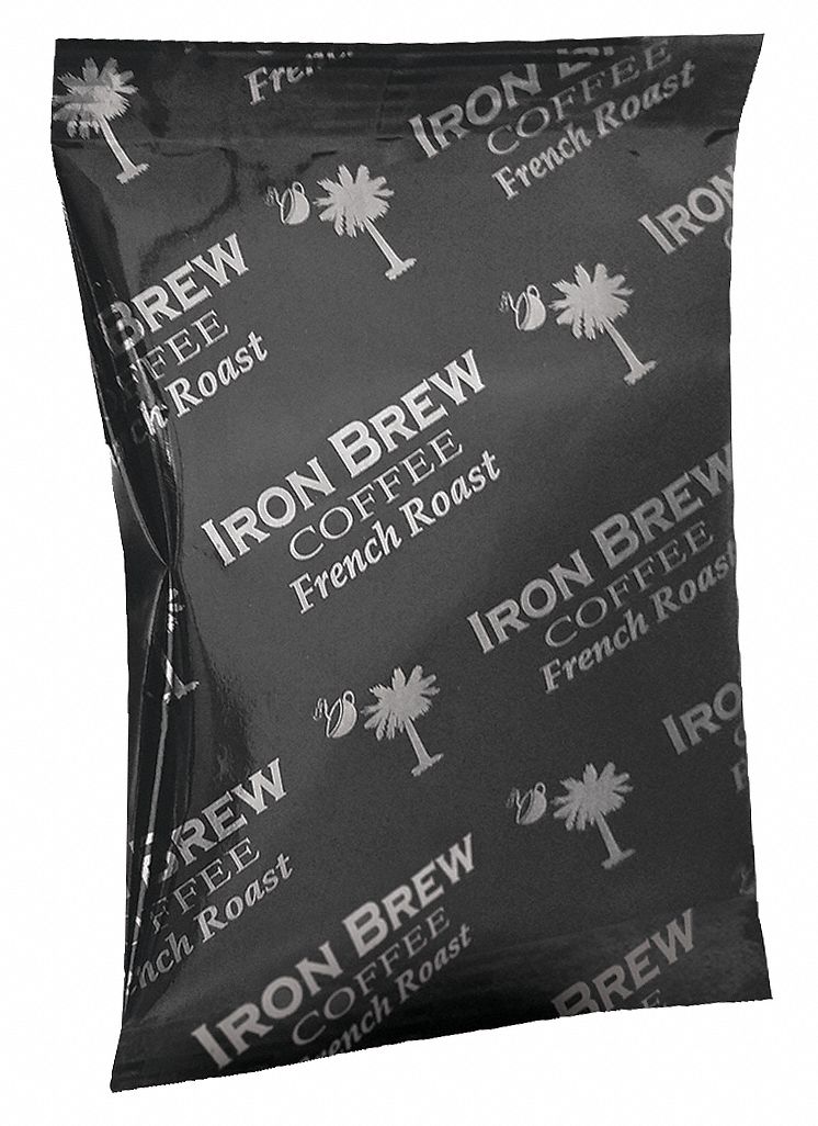 IRON BREW French Roast, Dark Coffee, 1.75 oz Fraction Pack, 50 PK