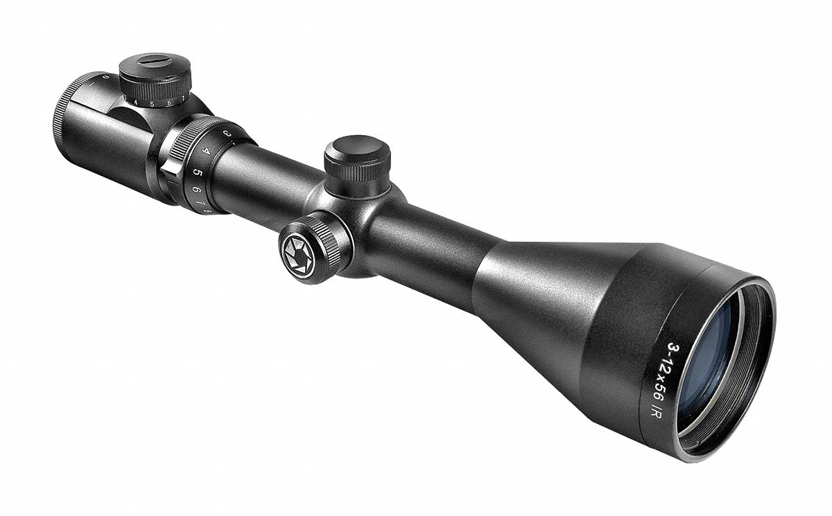 BARSKA, 3x to 12x, 56 mm Objective Lens, Rifle Scope 20VJ48AC10024