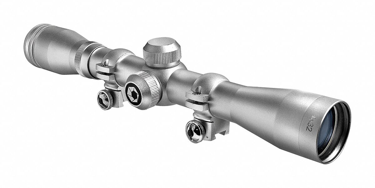 BARSKA Rifle Scope, 4x Magnification, 32 mm Objective Lens, 30/30 Reticle 20VJ78AC10038