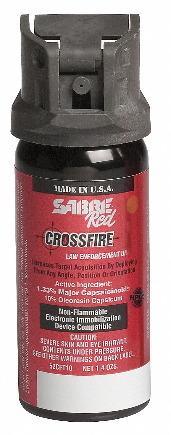 SABRE RED, 10, 4.35 in Overall Ht (In.), Pepper Spray 20W60152CFT10