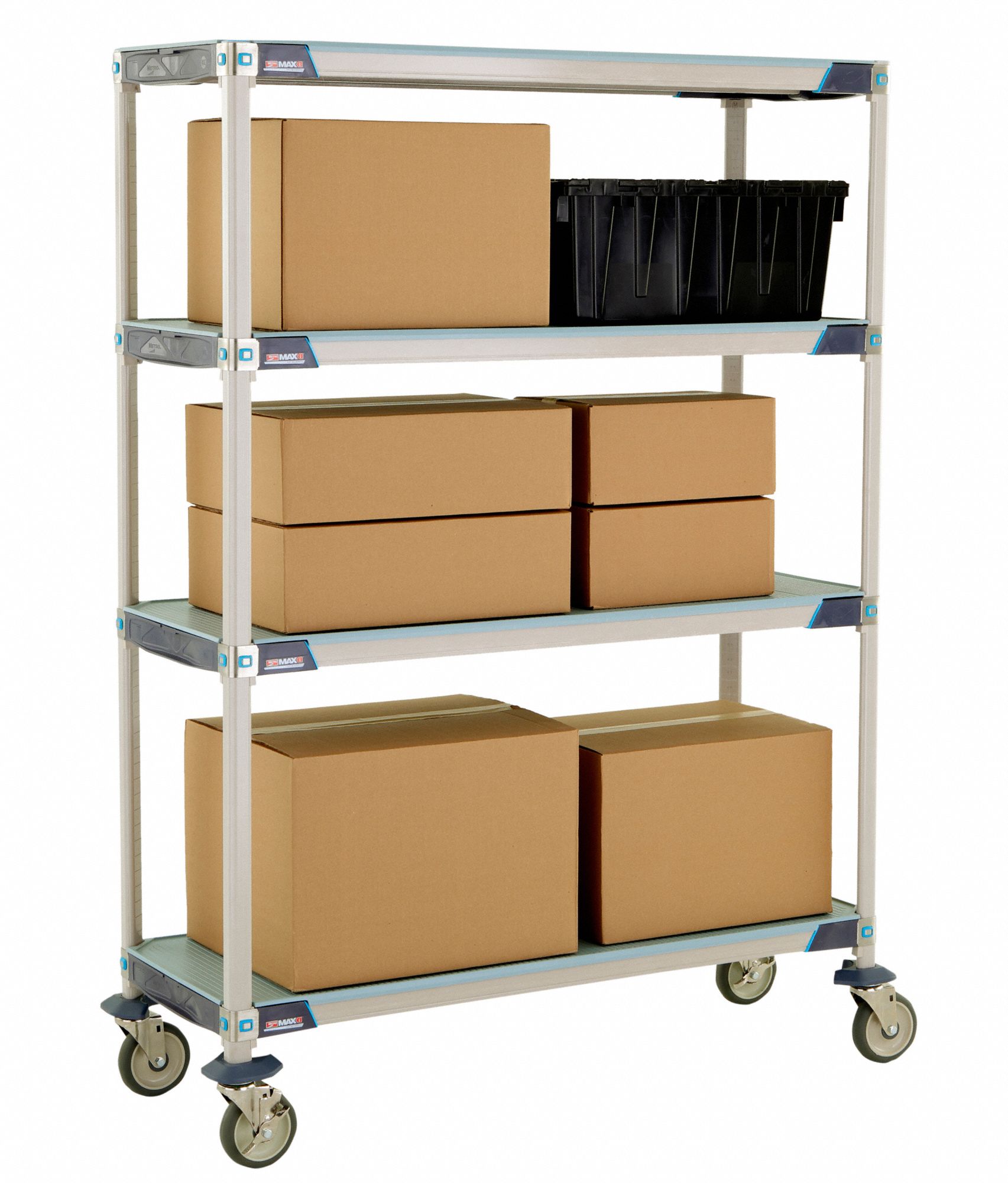 METRO Utility Cart 50 in x 20 in, 67 in Overall Ht, 4 Shelves