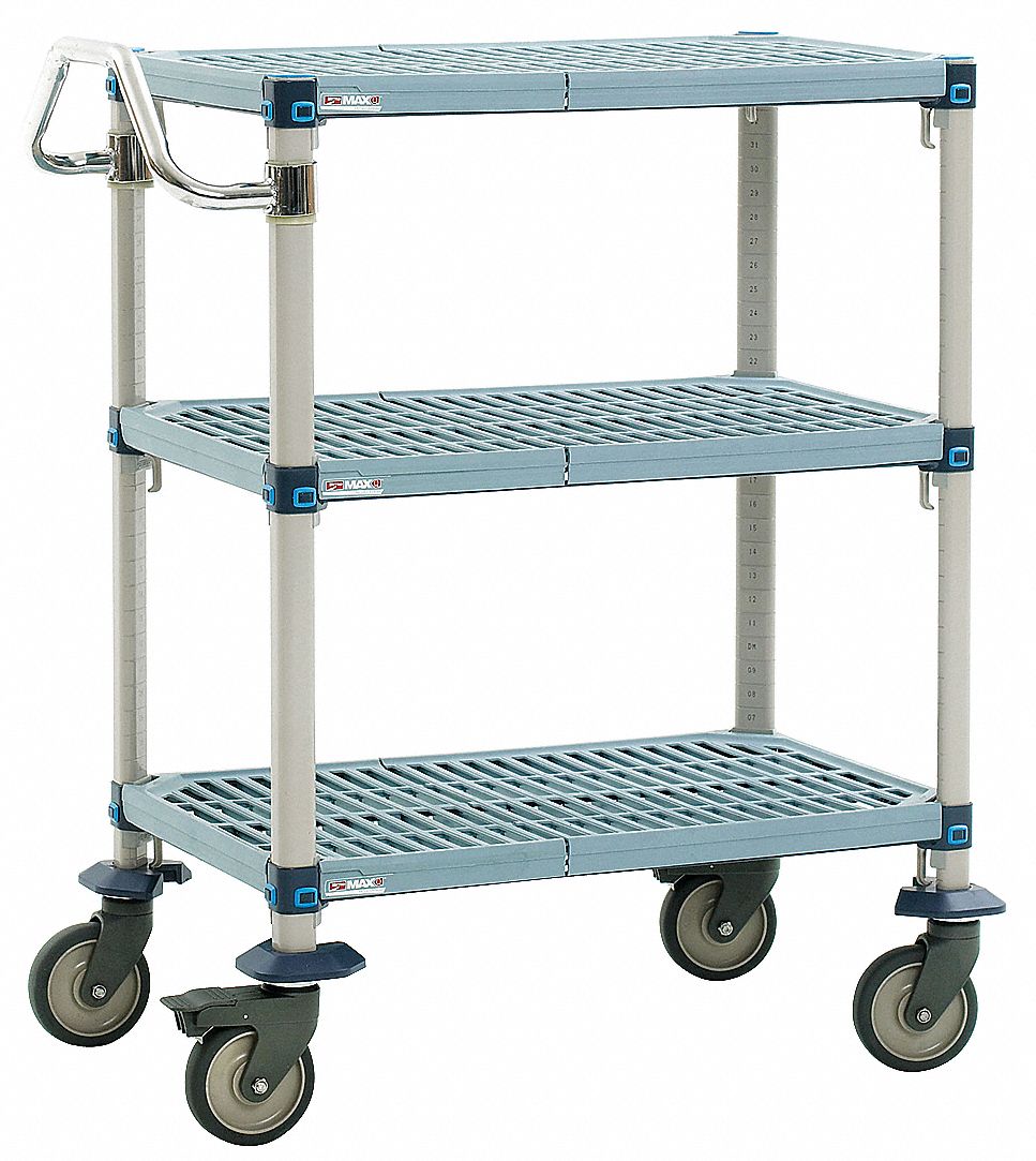 METRO Antimicrobial Polymer Raised Handle Utility Cart, 900 lb. Load