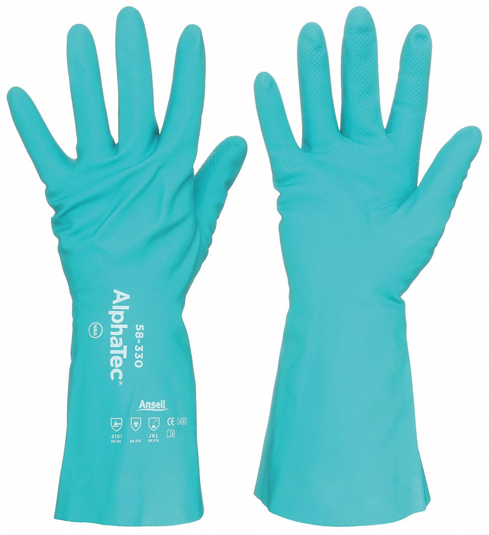 14 mil Glove Thick, 12 in Glove Lg, Chemical Resistant Gloves 20WT18