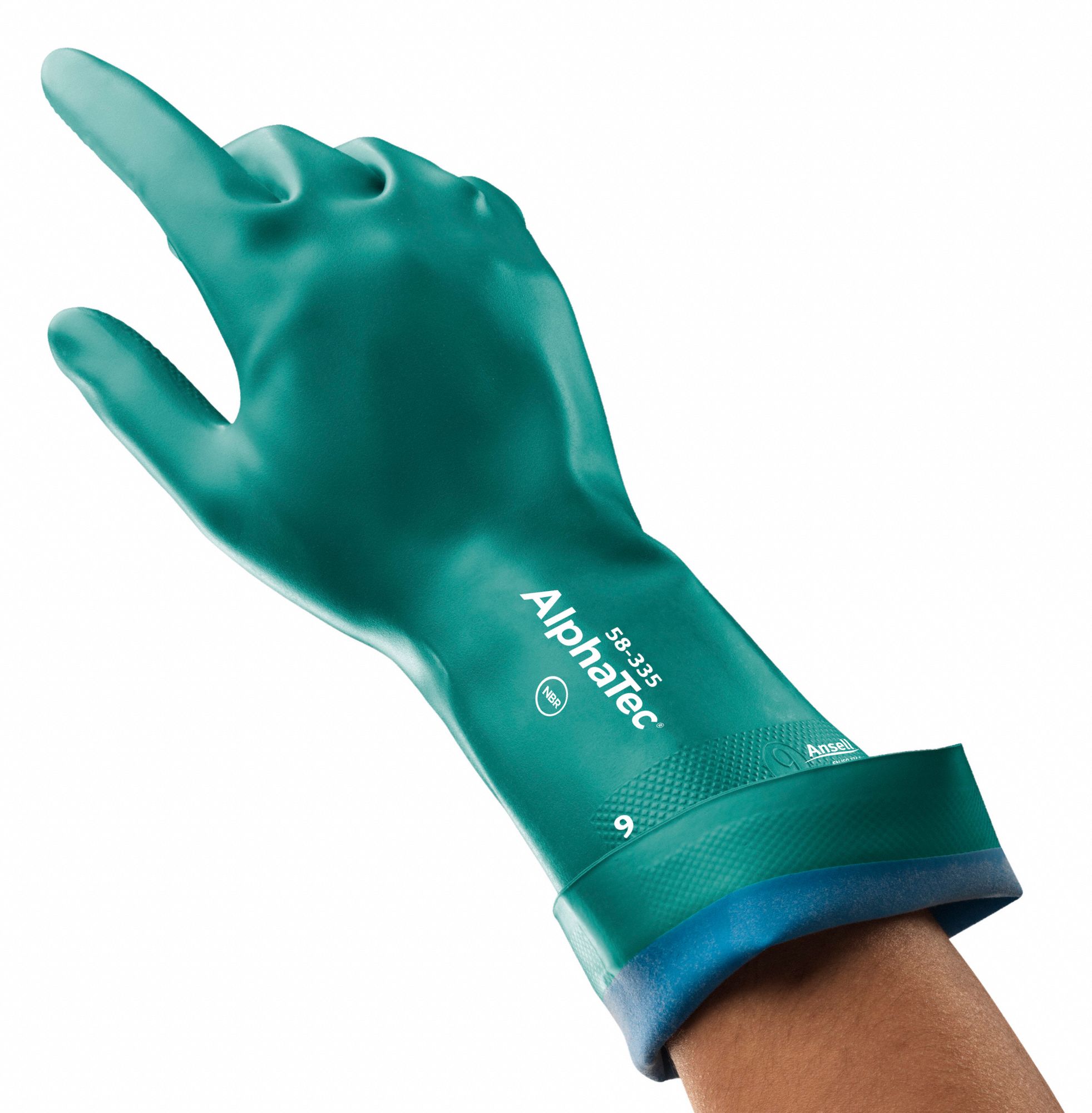 ANSELL Chemical Resistant Gloves, 11, Glove Materials Nitrile, 1 PR