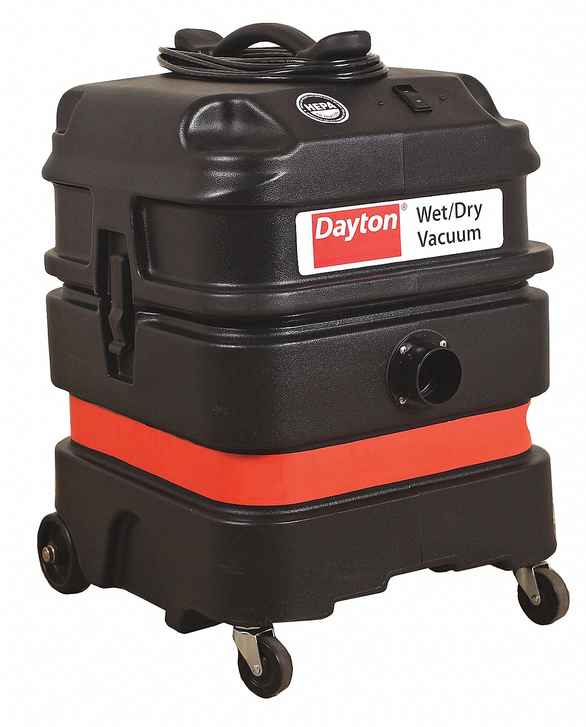 DAYTON Shop Vacuum, 13 gal Tank Size, 108 cfm, 1 1/2 in Vacuum Hose Dia