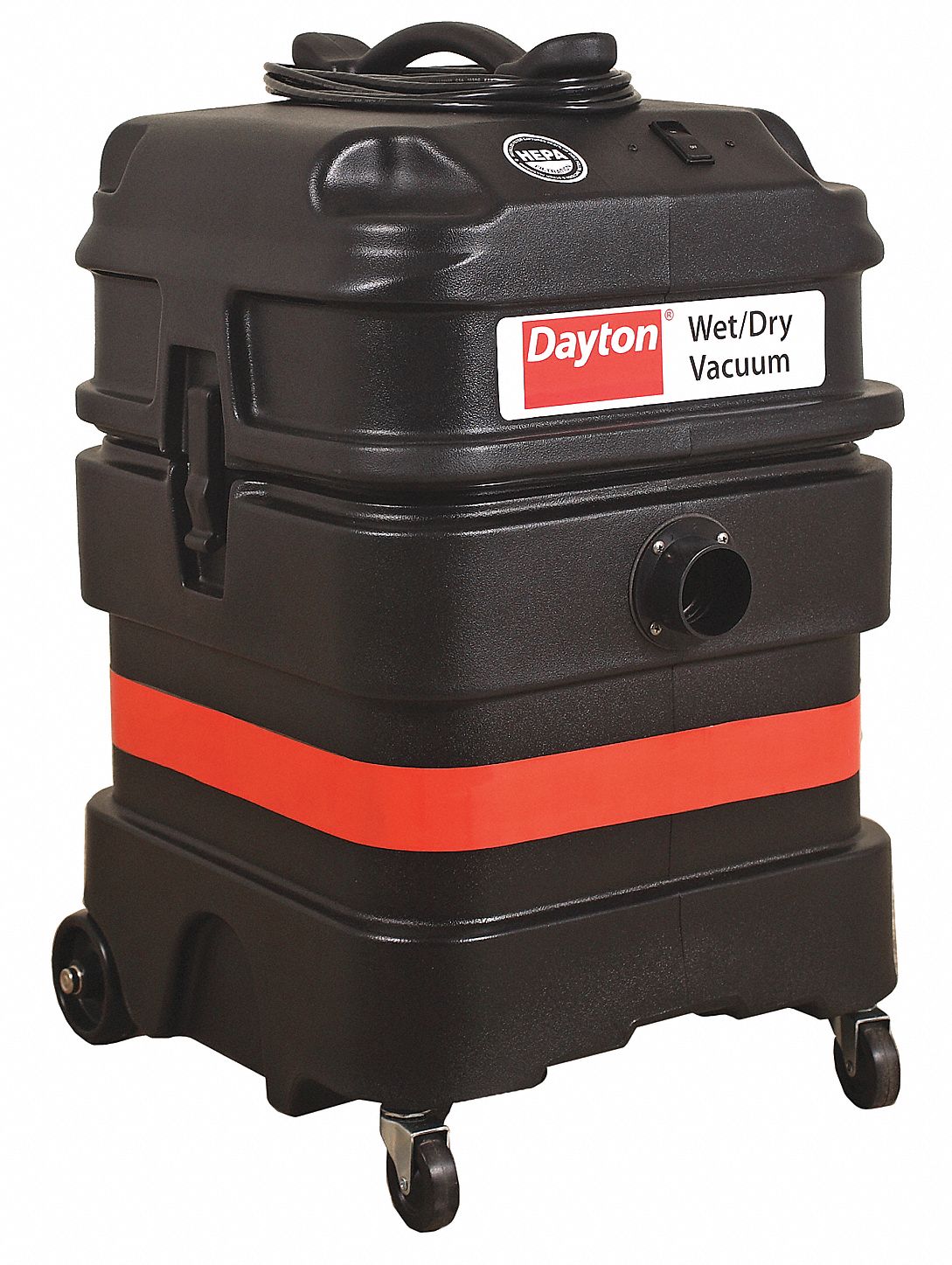 DAYTON Shop Vacuum, 18 gal Tank Size, 108 cfm, 1 1/2 in Vacuum Hose Dia