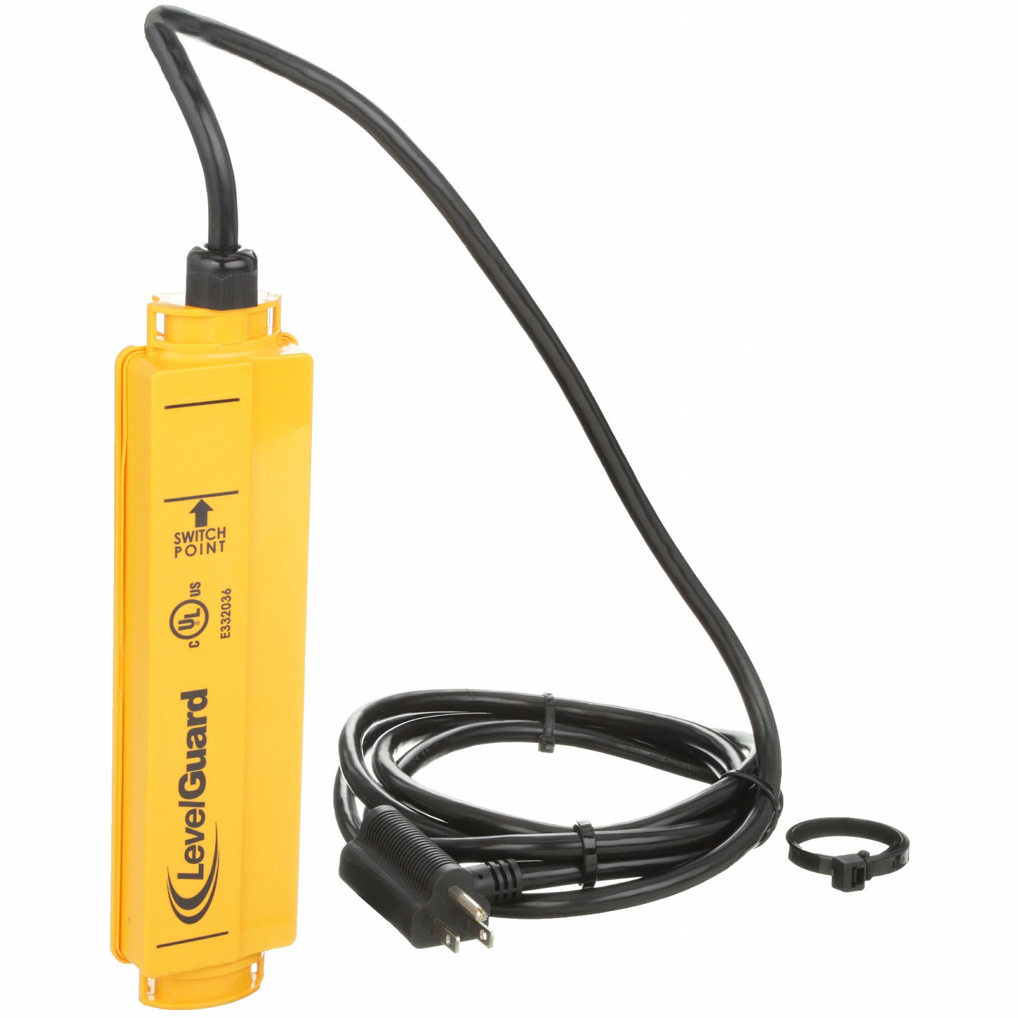LEVELGUARD Float Switch: 110V AC, 15 ft Cord Lg, 12 A Amps, Adj, 122°F