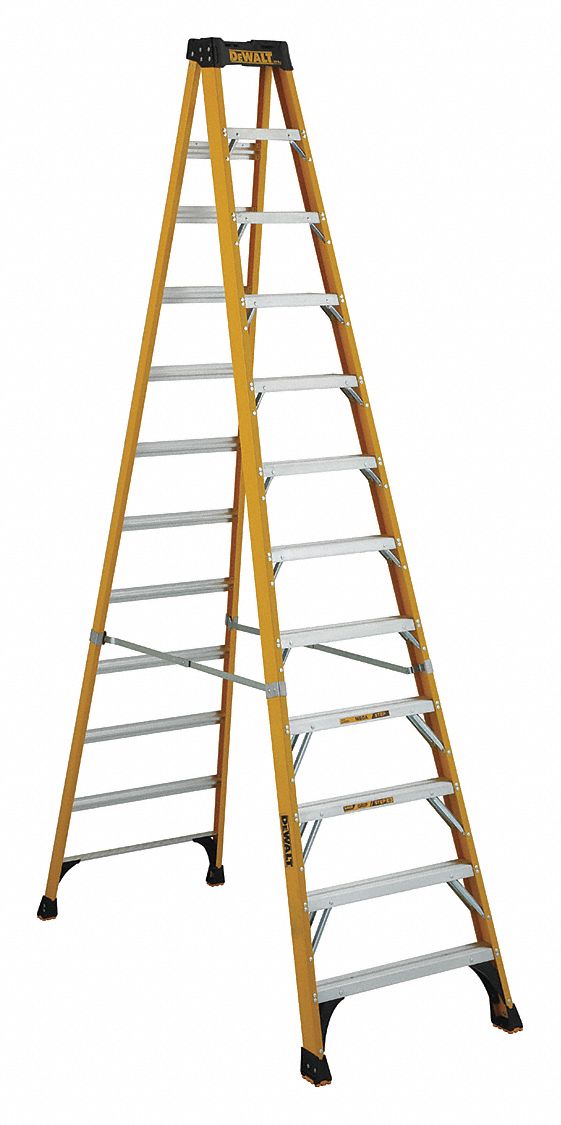 DEWALT, 12 ft Ladder Ht, 11 Steps, Stepladder 20X996DXL341012