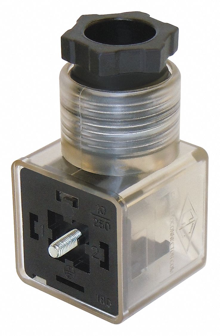 CANFIELD IND. Solenoid Valve Connector, Nylon, Any Compatible Valve For