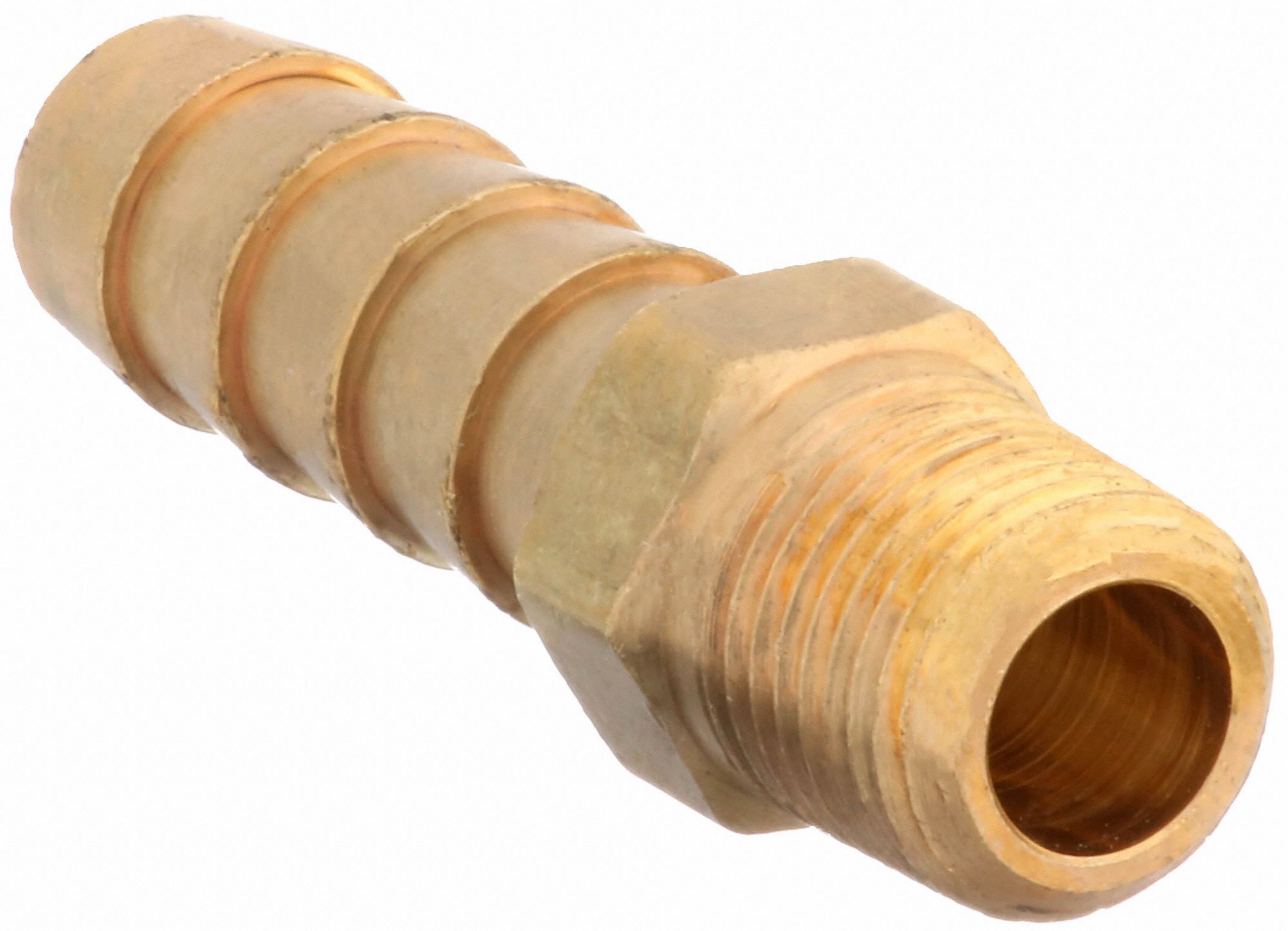 GRAINGER APPROVED Barbed Hose Fitting, Fitting Material Brass x Brass