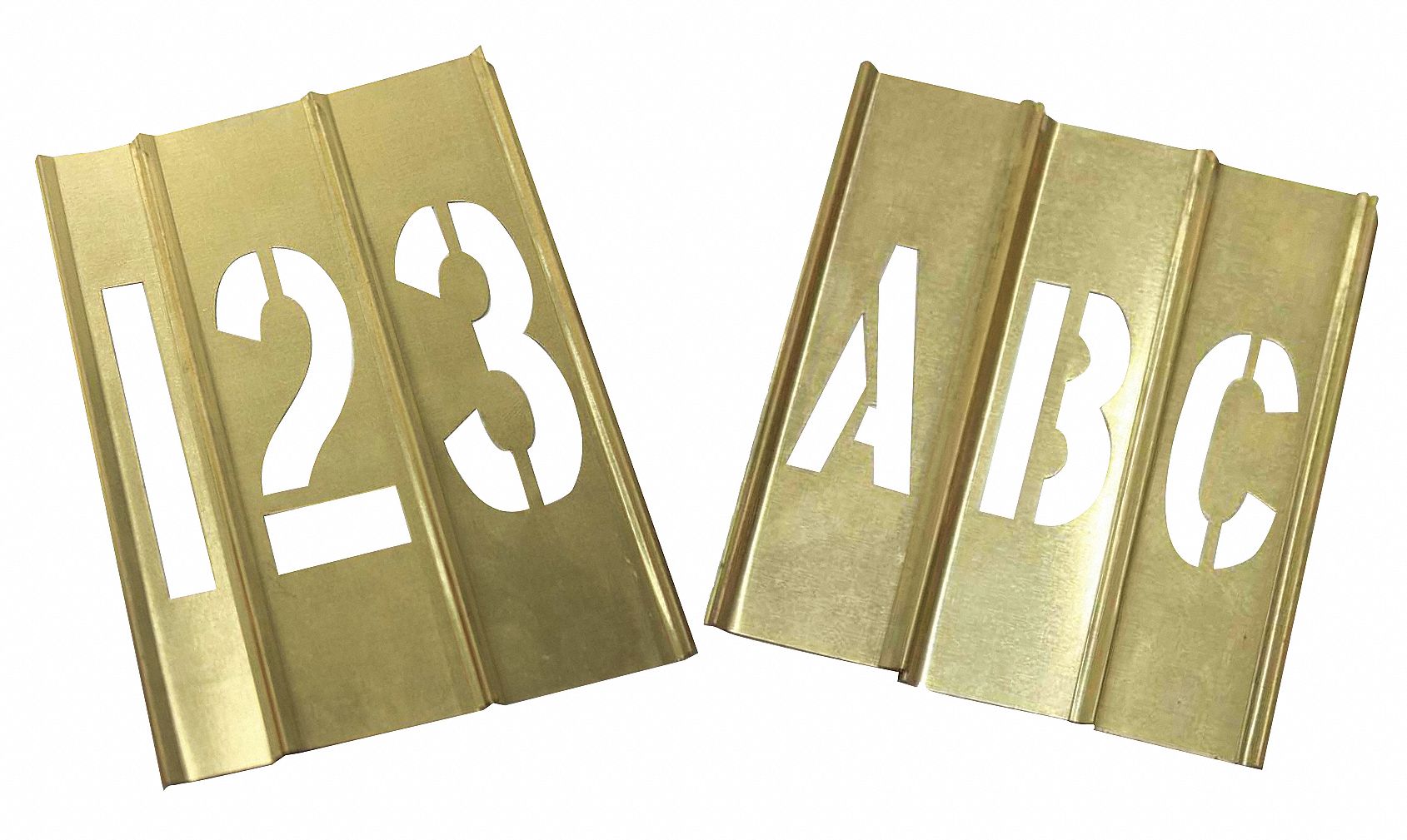 1 1/2 in Character Ht, Brass, Stencil Kit 20Y50320Y503 Grainger