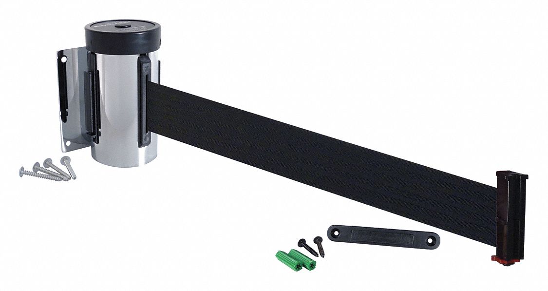 RETRACTABELT, Fixed Mounting Plate, 10 ft Belt Lg, Wall Mounted
