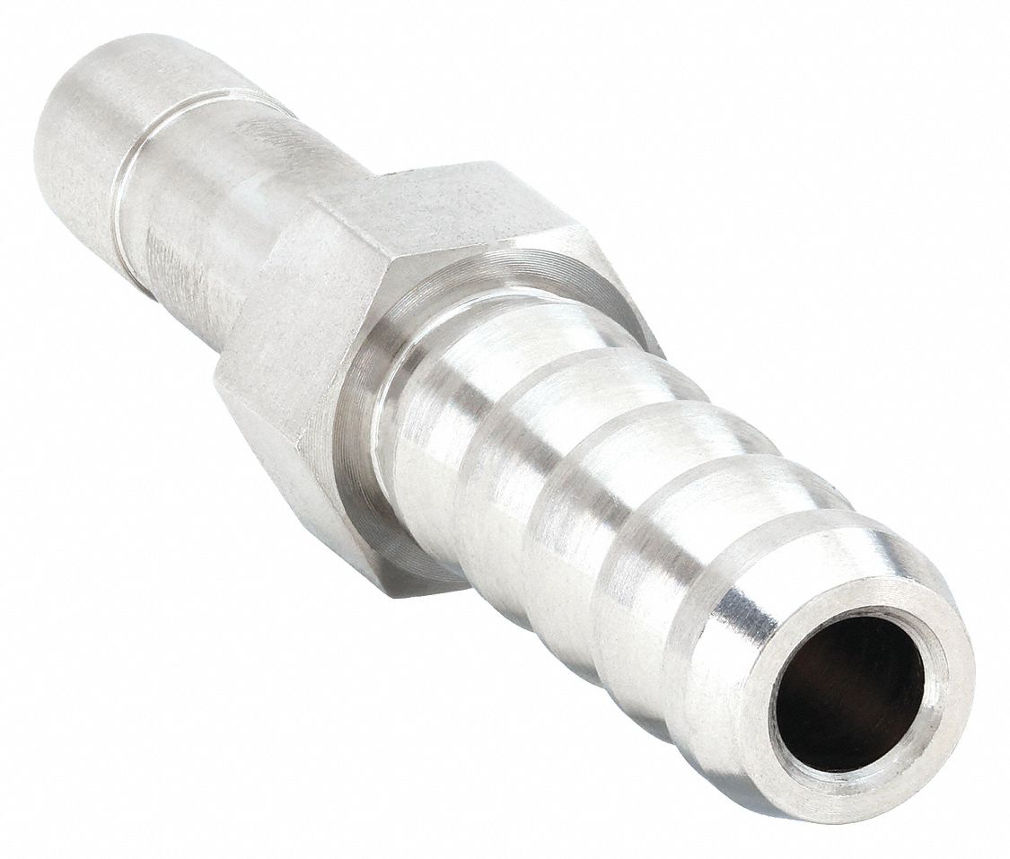 316 Stainless Steel, Barbed x Tube Stem, Barbed Hose Fitting 20YY934
