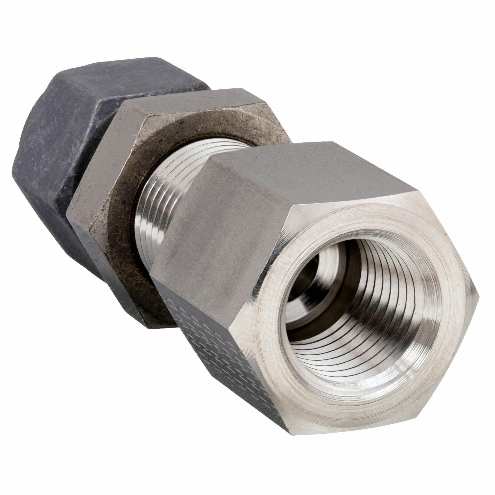 PARKER Female Bulkhead Connector, 3/8 in Tube Size, 1/4 in Pipe Size