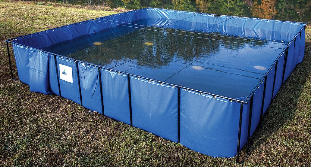 FIRST WATER 3000 gal. Open Top Water Containment Tank, 22 oz. PVC, Blue 20Z631ss3 0001206