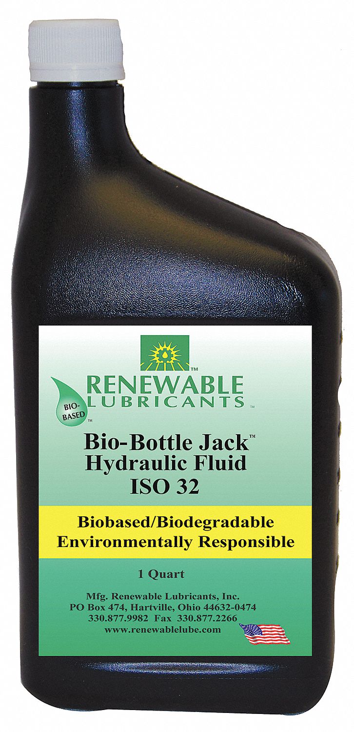 RENEWABLE LUBRICANTS Vegetable Oil Hydraulic Oil, 1 qt Bottle, ISO