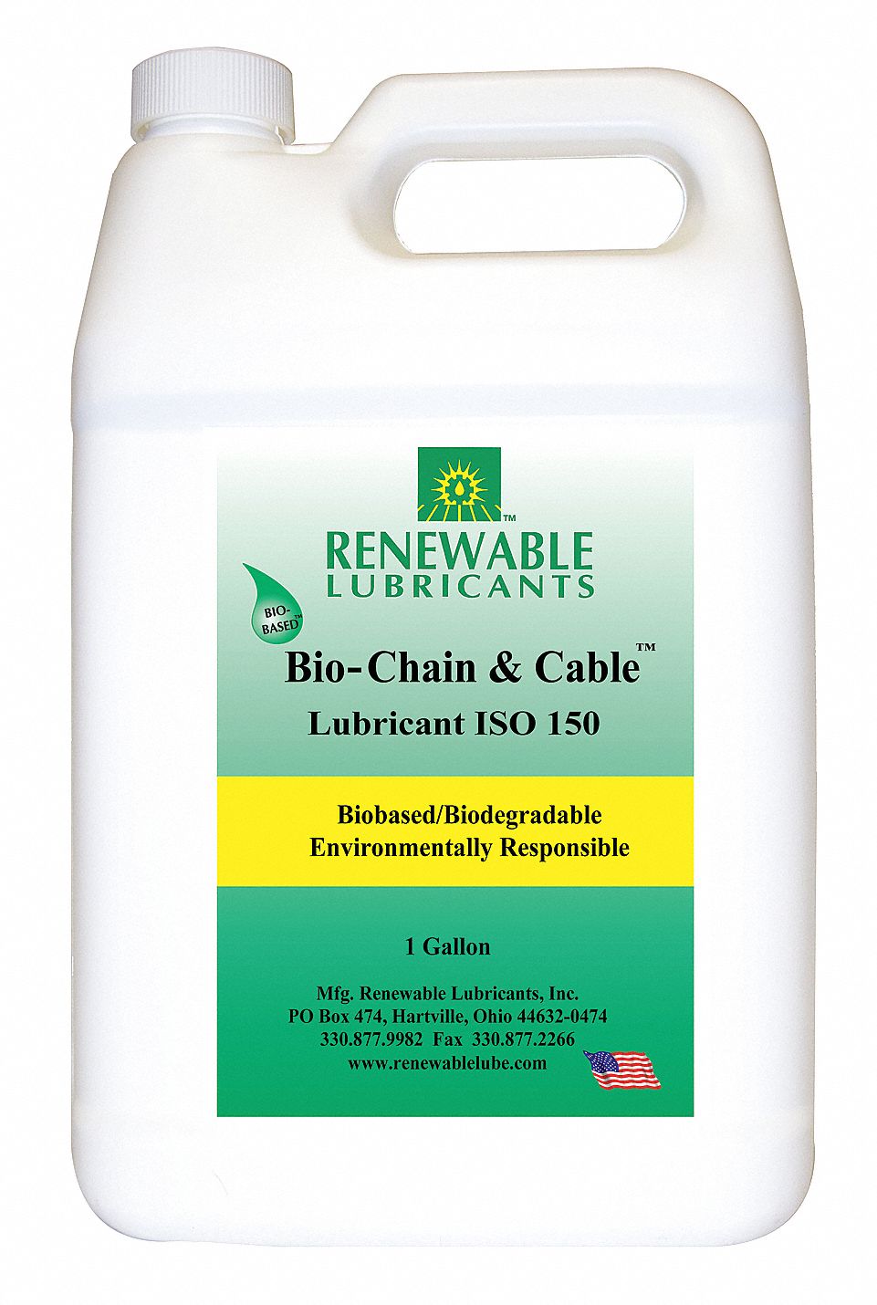 Renewable Lubricants Chain and Cable Lubricant, 1 gal., Can, Vegetable