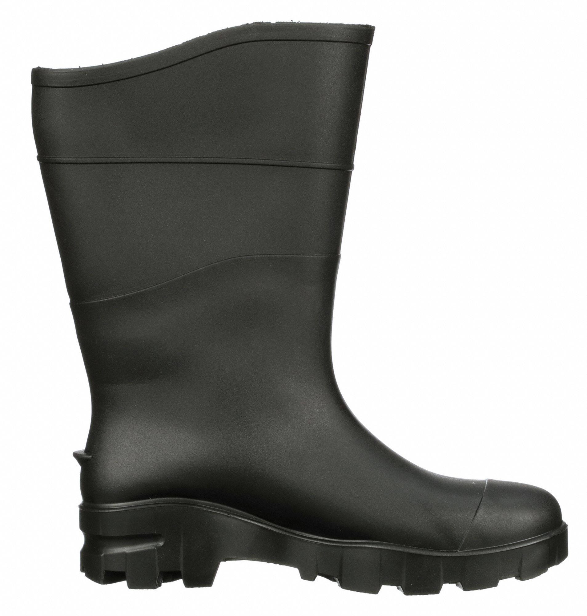TALON TRAX Rubber Boot, Men's, 10, MidCalf, Steel Toe Type, PVC, Black