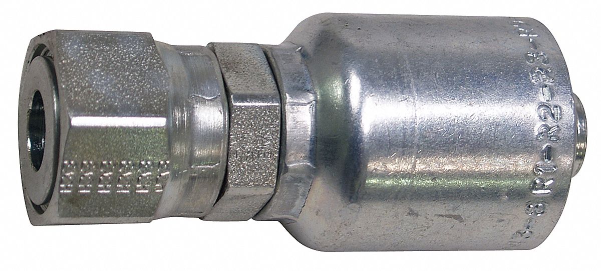 PARKER Hydraulic Crimp Fitting, Fitting Material Steel x Steel, Fitting