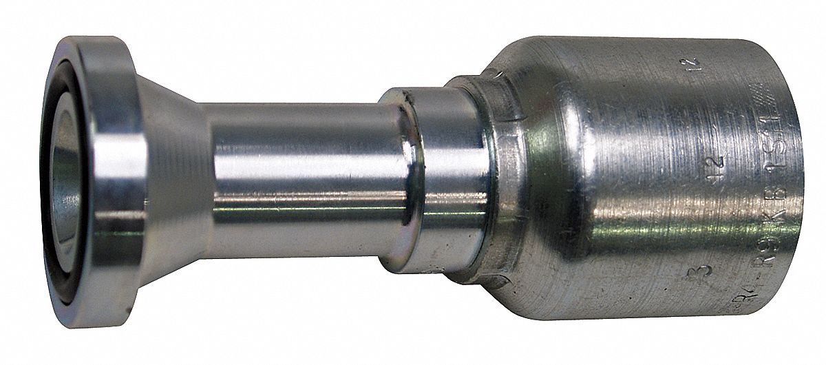 PARKER Straight Hydraulic Flange Fitting, Steel, Zinc Finish 21A859