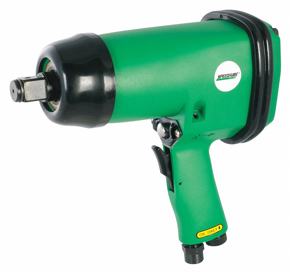 SPEEDAIRE Air Powered, Impact Wrench, 90 psi, 500 ftlb Fastening
