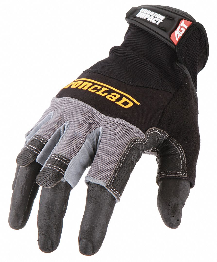 IRONCLAD AntiVibration Gloves, Fingerless, M, PR 21AN63MFI203M
