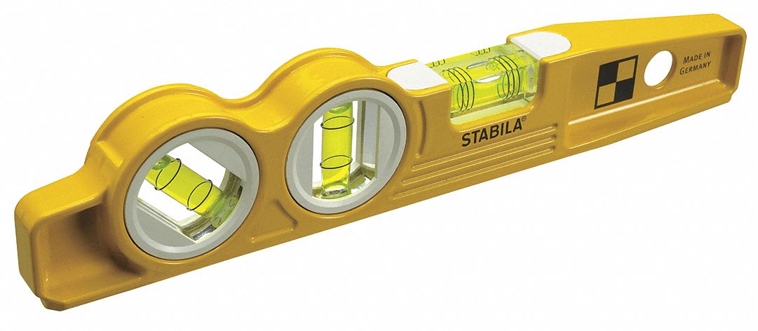 STABILA Aluminum Torpedo Level, 10 in Length, Top Read Yes 21CK2525245 Grainger