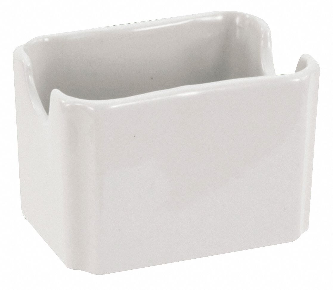 CRESTWARE Sugar Packet Holder, Bright White, PK48 21D252AL68 Grainger