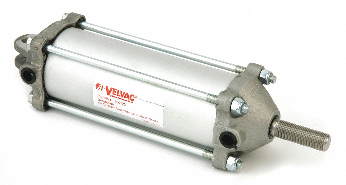 VELVAC, 2 1/2 in Air Cylinder Bore Dia., 6 in Stroke, Air Cylinder