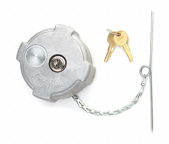 VELVAC Fuel Cap, Nonvnted, Locking , 1/4" Thread 21DJ09600149 Grainger