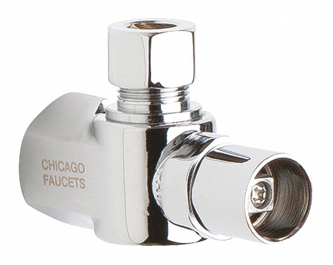 CHICAGO FAUCETS, Angle Stop Ball Valve With Loose 21GM42STB1100AB
