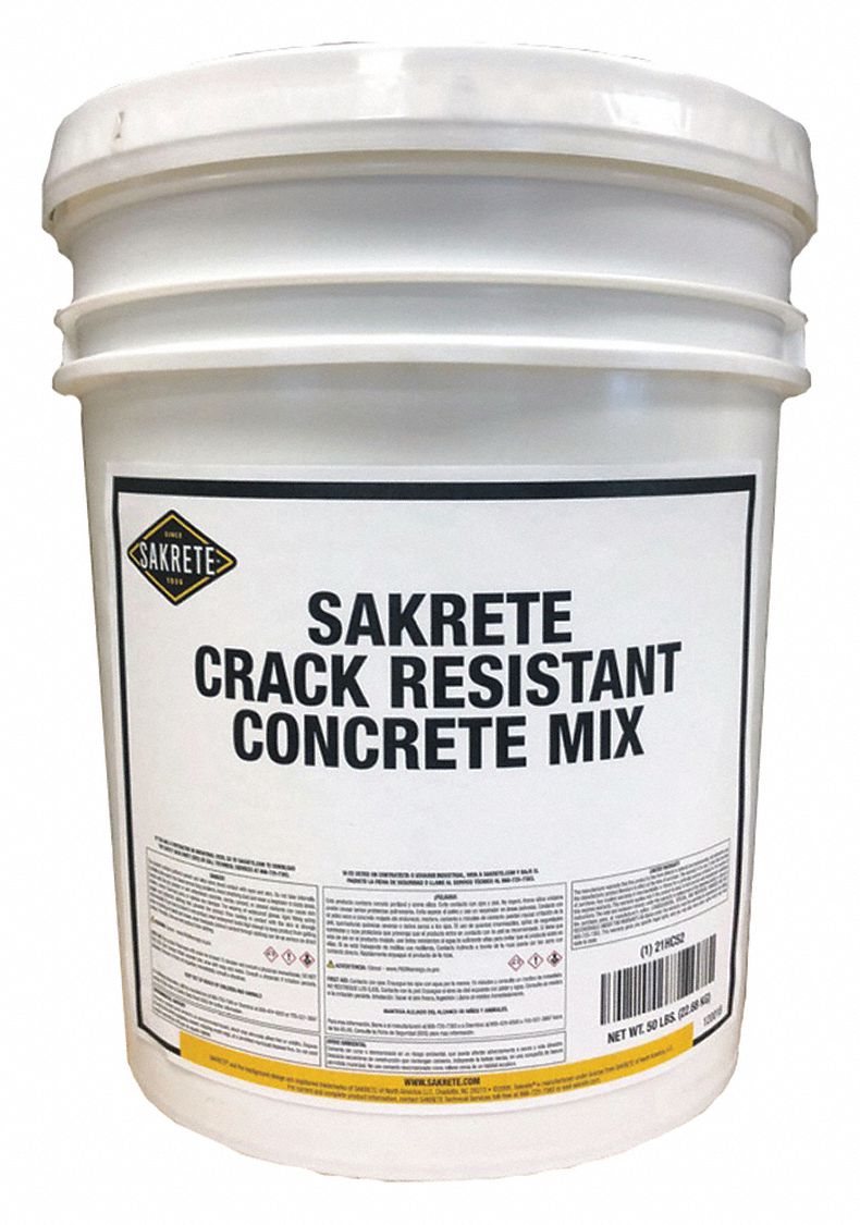 SAKRETE 50 lb Pail Concrete Mix, Gray, 0.38 cu ft Coverage, Starts to