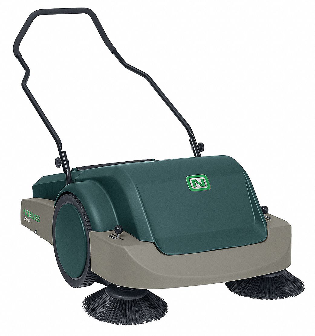 NOBLES Walk Behind Sweeper, Manual, 34 in Cleaning Path Width, 1.3 cu