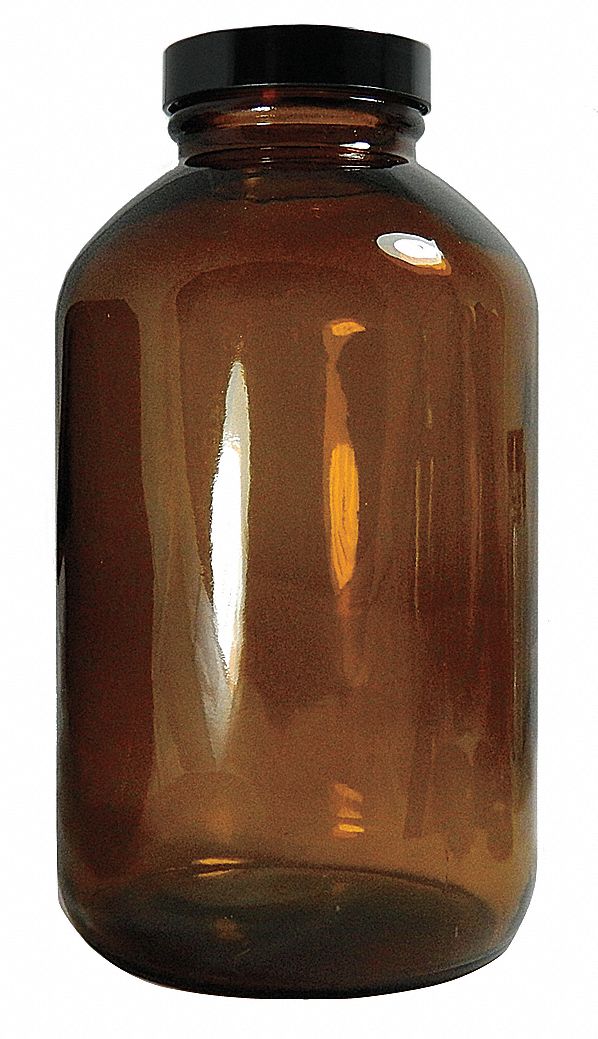 QORPAK Wide Mouth Round Bottle, Sampling, Glass, 15 mL, Amber, 48 PK