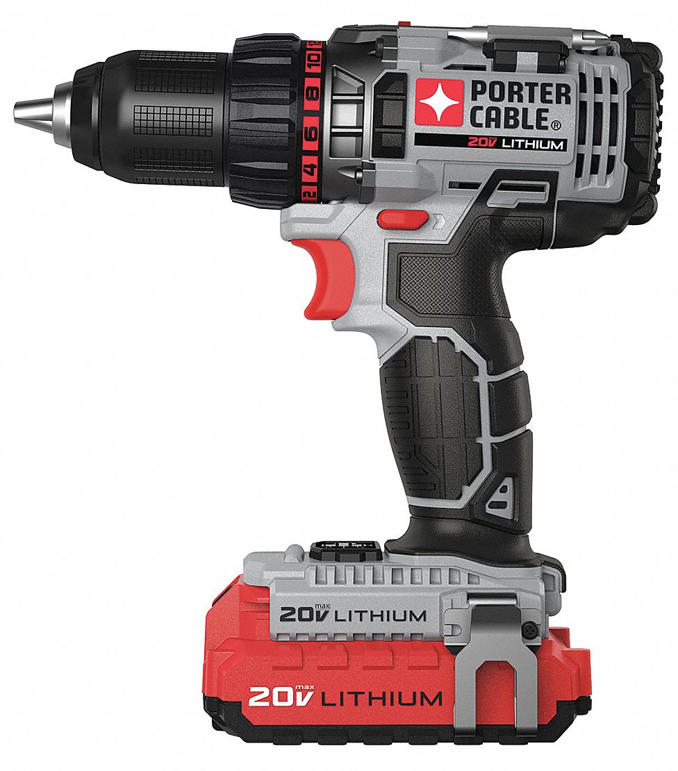 PORTER CABLE Drill, Cordless, 1600 RPM, 20V DC - 21RU22|PCCK600LB