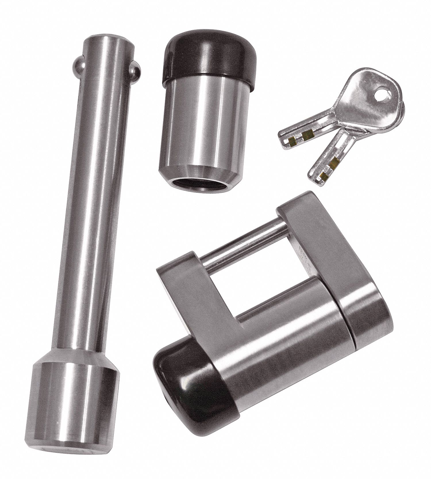 REESE Receiver/Coupler Lock Universal, 5/8 in, Chrome, (2) Keys