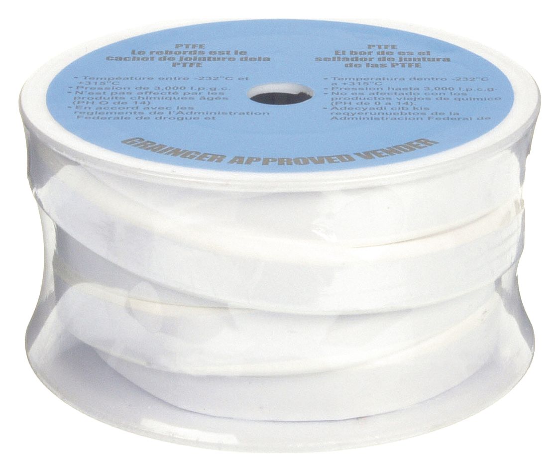 GRAINGER APPROVED Joint Sealant Tape, PTFE, 3/4 in Width, 180 in Length