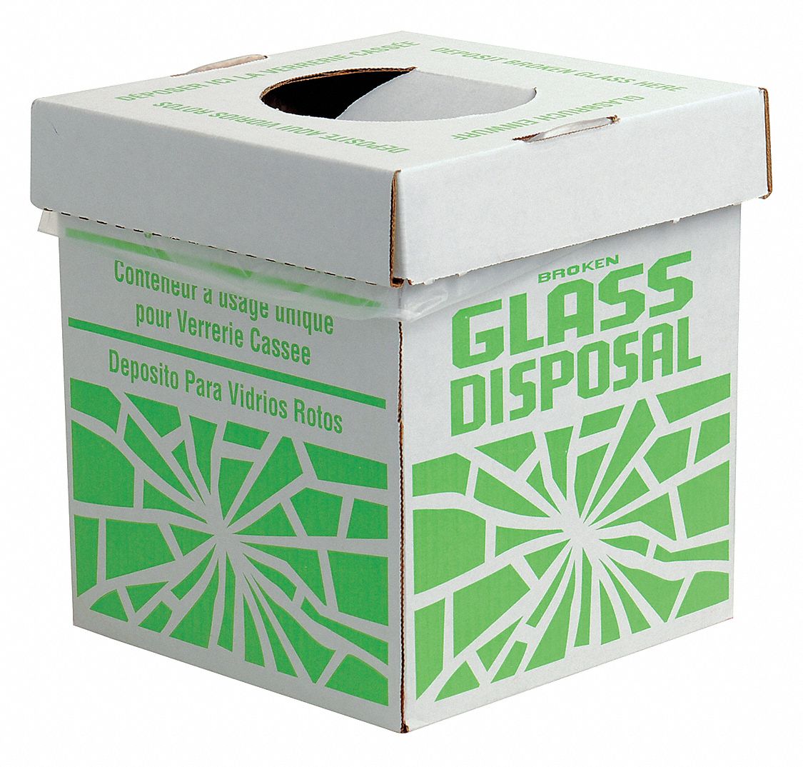 SP SCIENCEWARE GLASS DISPOSAL CONTAINER,12 LB,PK6 Recycling Bins and