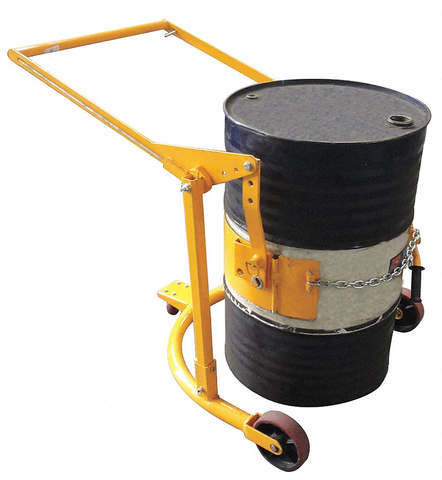 GRAINGER APPROVED Drum Carrier, Manual, 800 lb Load Capacity, 37 1/2 in