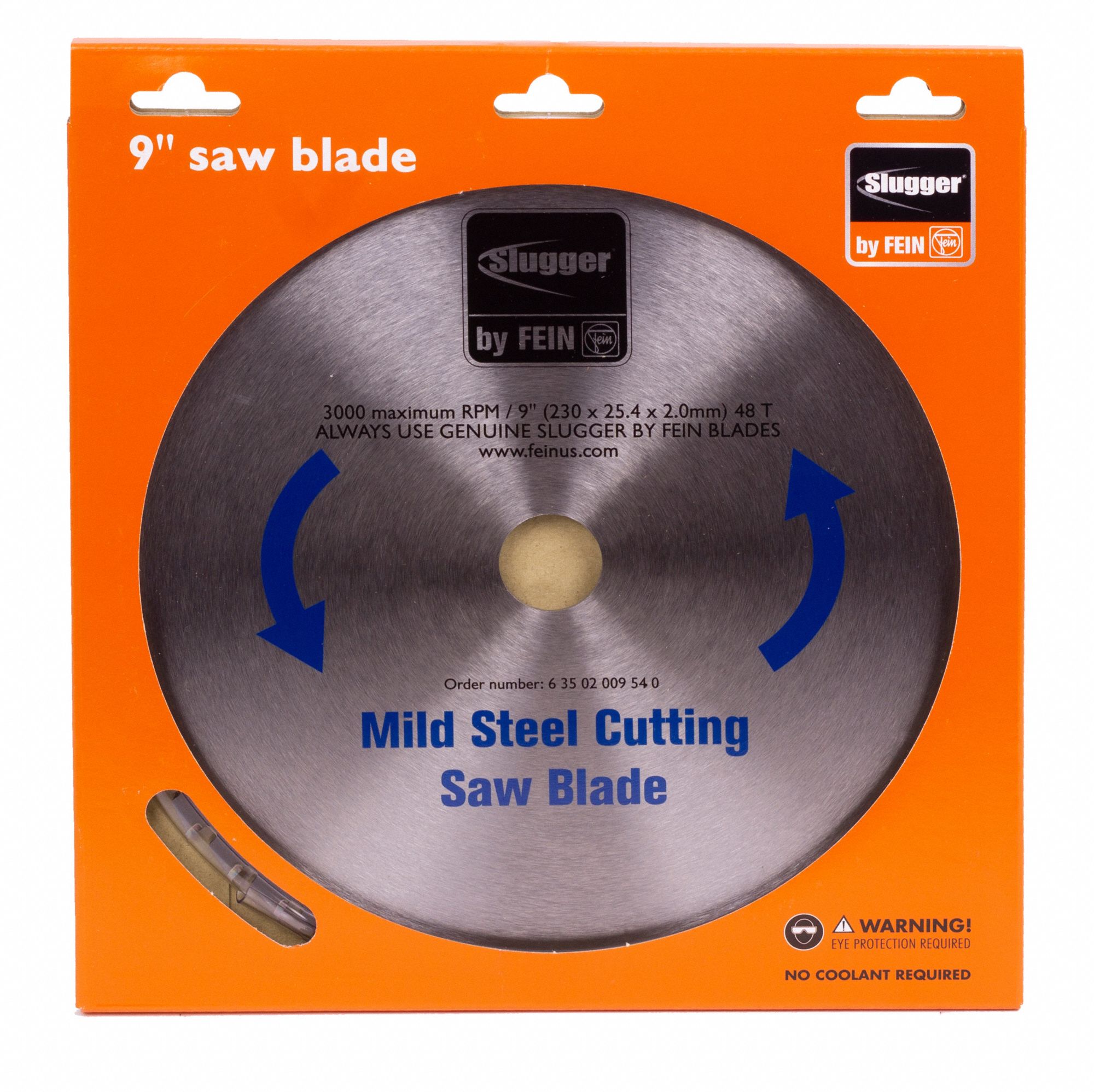 FEIN Circular Saw Blade, Steel Materials Cut, 9 in Blade Dia., 1 in