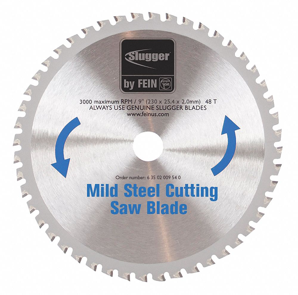 FEIN Circular Saw Blade, Steel Materials Cut, 9 in Blade Dia., 1 in