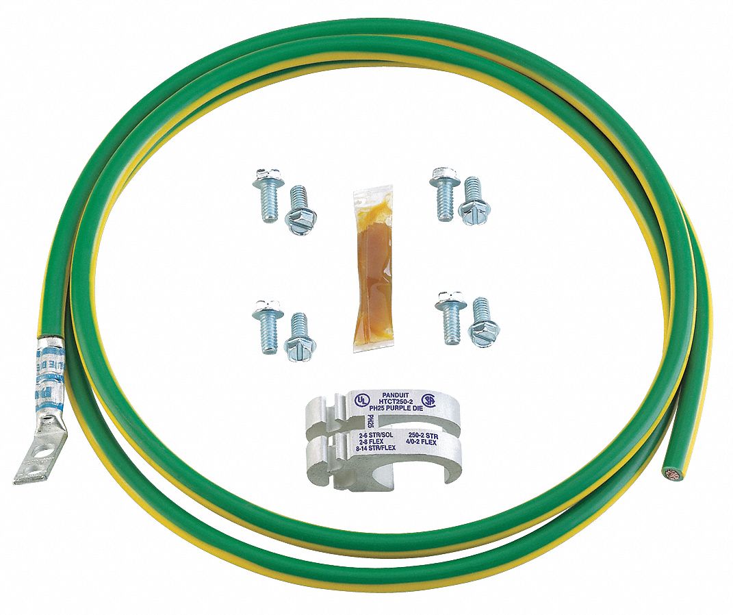 PANDUIT TinPlated Copper Grounding Jumper Wire Kit, Ground Wire