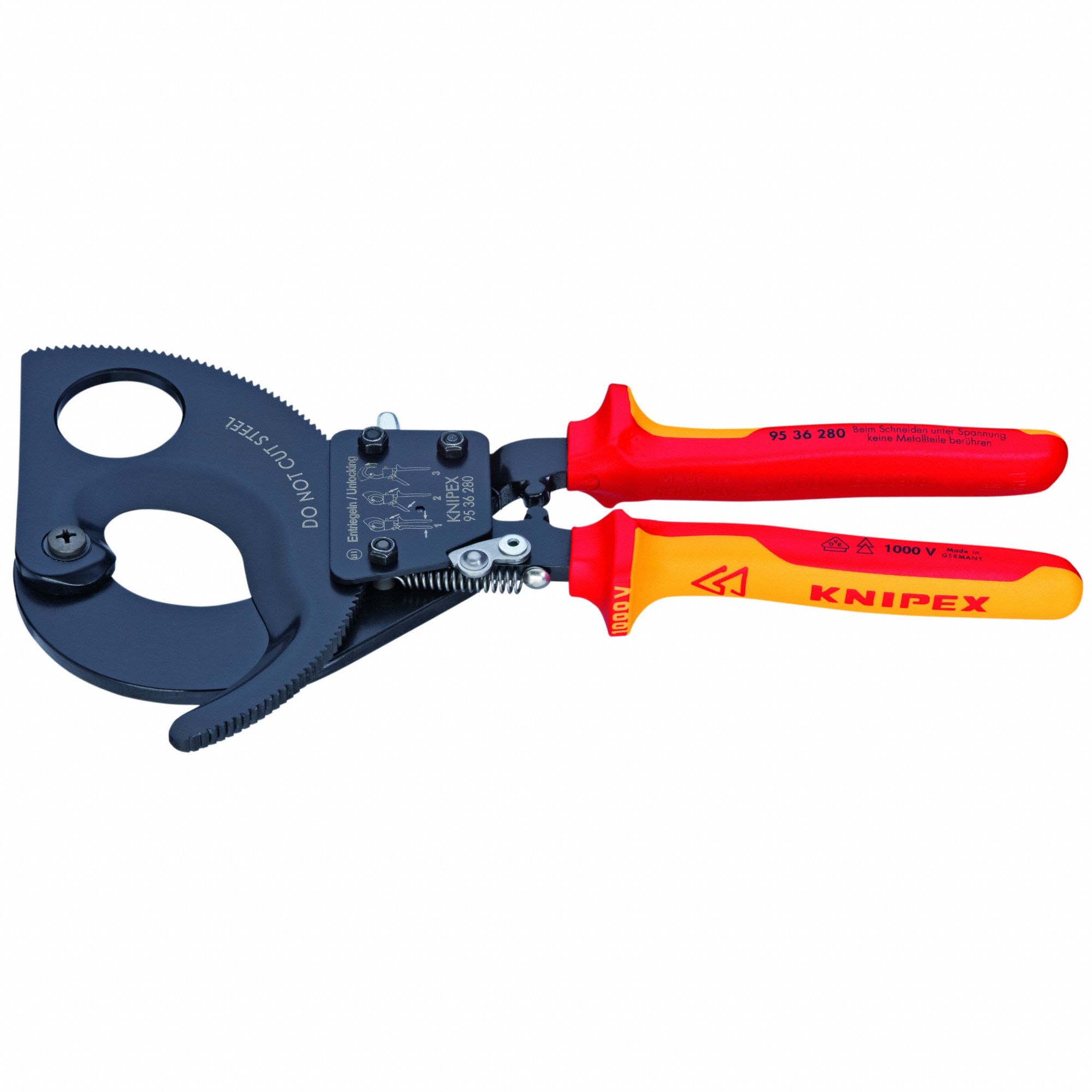 KNIPEX, Handle, Shear, Insulated Ratcheting Cable