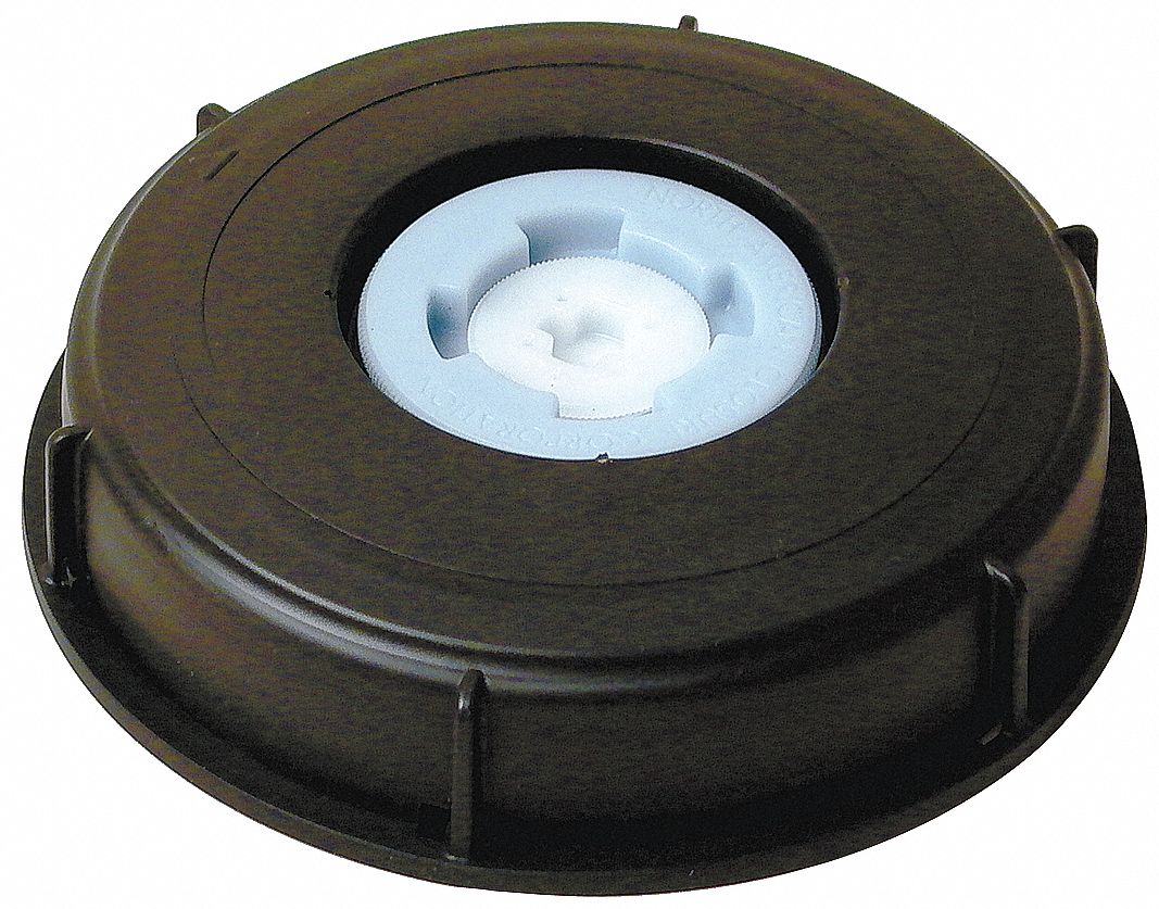 GRAINGER APPROVED Polypropylene Liquid Storage Container Cap, Black