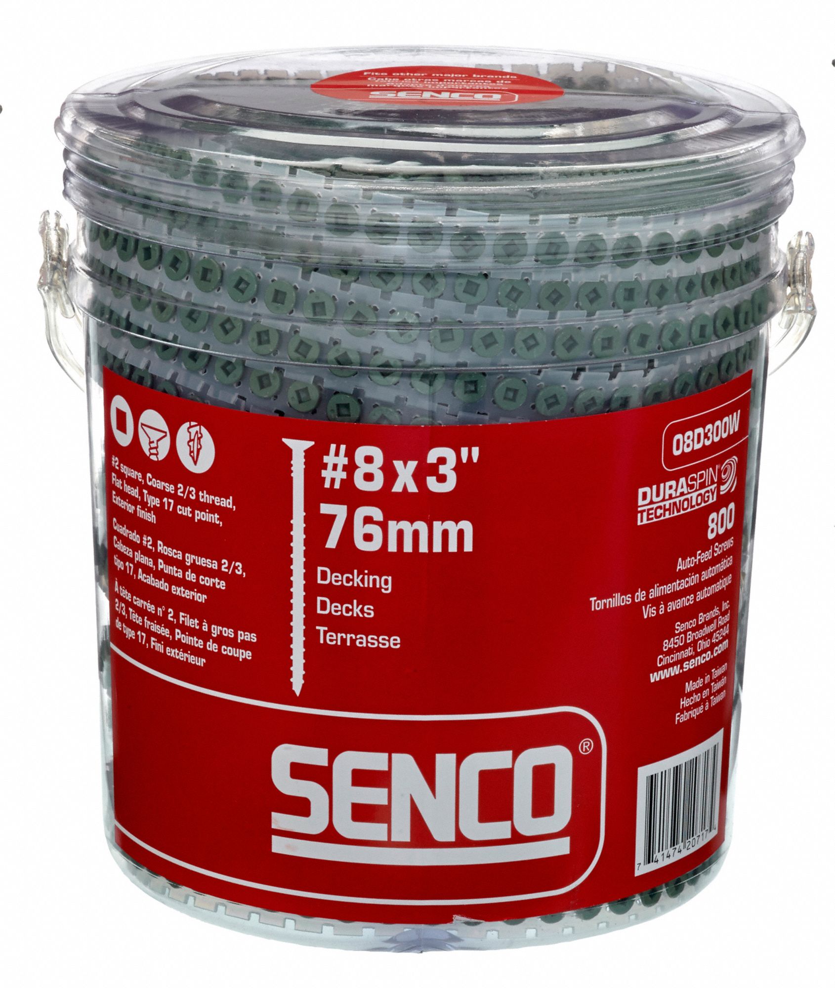 SENCO Screws, 3 In, PK800 22A50608D300W Grainger