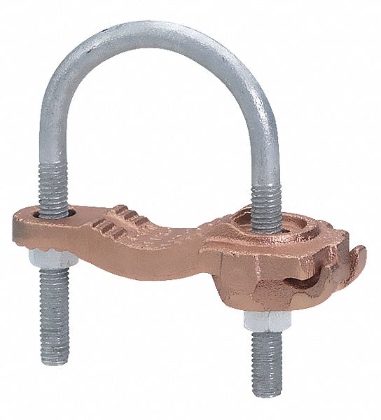 BURNDY Pipe Ground Clamp, Copper Alloy, Commercial Type, 4/0 AWG to 4